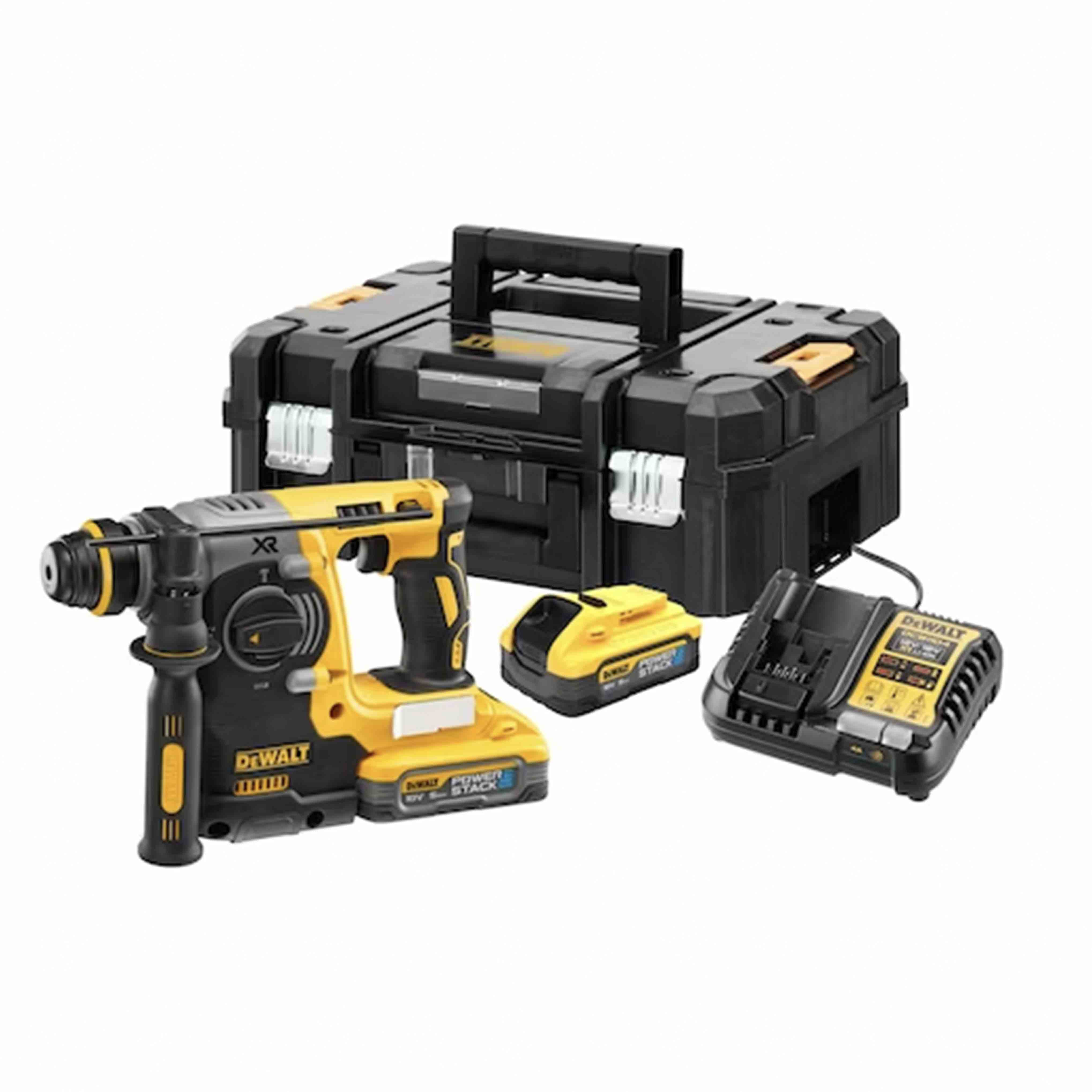 SDS-Plus Hammer Drill 18V BRUSHLESS Motor 2 POWERSTACK Batteries - 24mm in TSTACK CASE and ACCESSORIES - DeWALT - DCH273H2T-QW SDS-Plus Hammer Drill 18V BRUSHLESS Motor 2 POWERSTACK Batteries - 24mm in TSTACK CASE and ACCESSORIES - DeWALT - DCH273H2T-QW